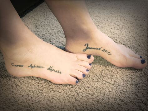 name tattoo foot